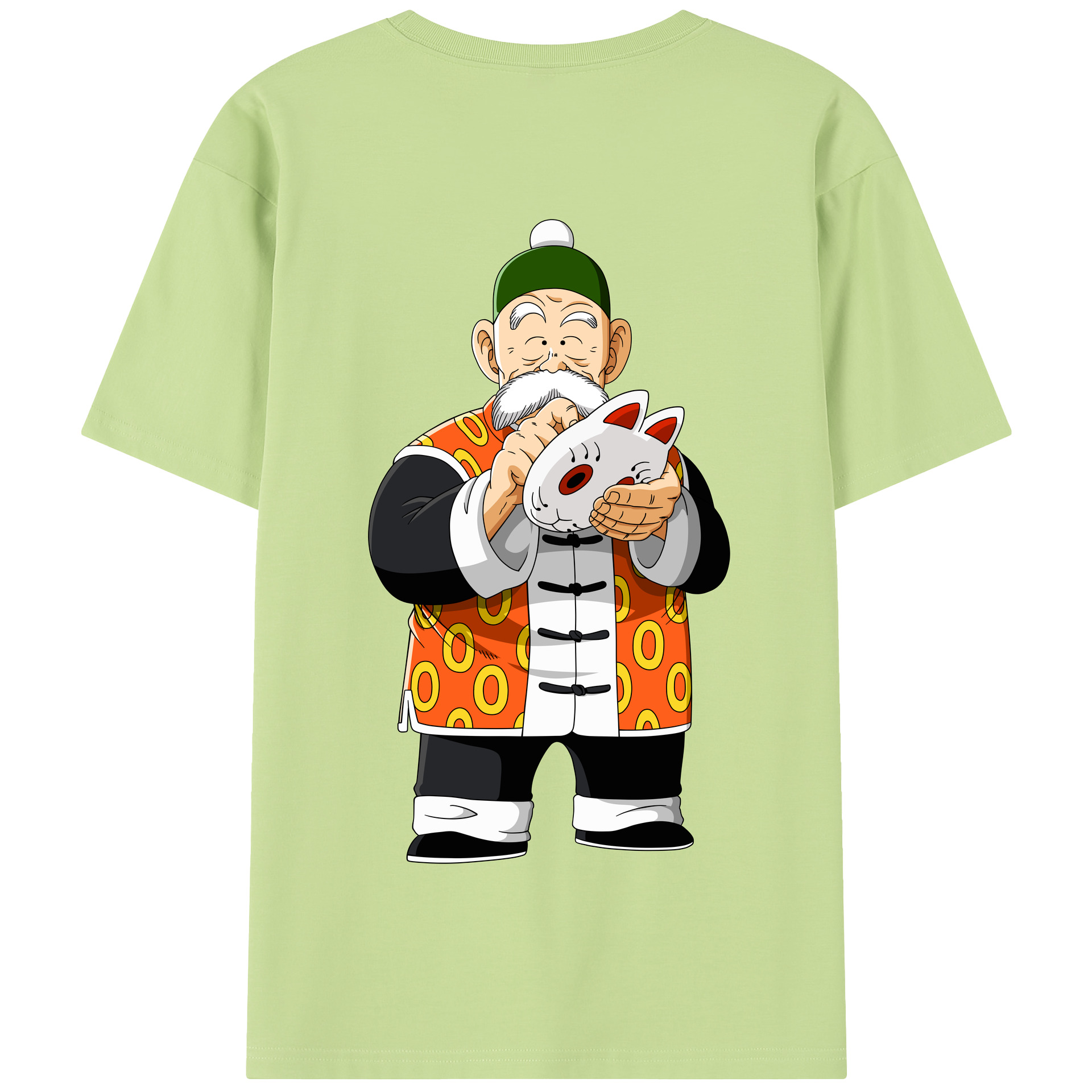 （画像用） ドラゴンボール 亀仙人（かめせんにん） DRAGON BALL Master Roshi Kame Sennin 綿100％半袖Tシャツ（背面プリント）